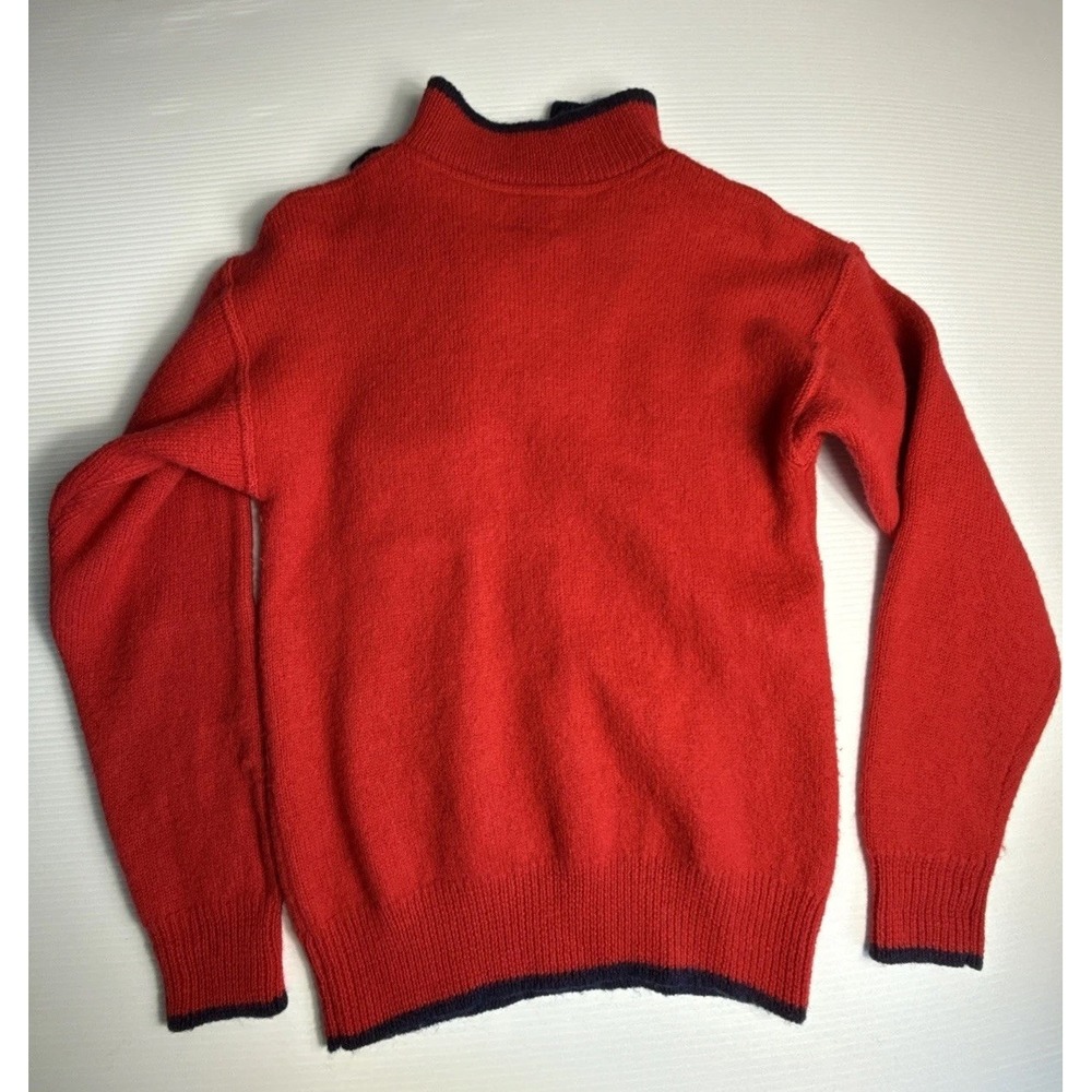1980s B-D BAGGIES 100% WOOL Red Large PULLOVER SWEATER Made In Hongkong Women - Picture 8 of 8